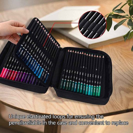 H&B 120 Colored Pencils Kit Oil Based with Zipper Storage Case - TTpen