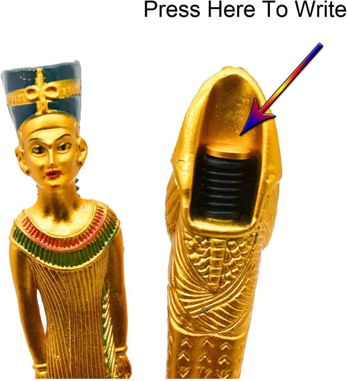 5PCS Egyptian Pharaohpe Retractable Ballpoint Pen 0.5mm Blue Ink - TTpen