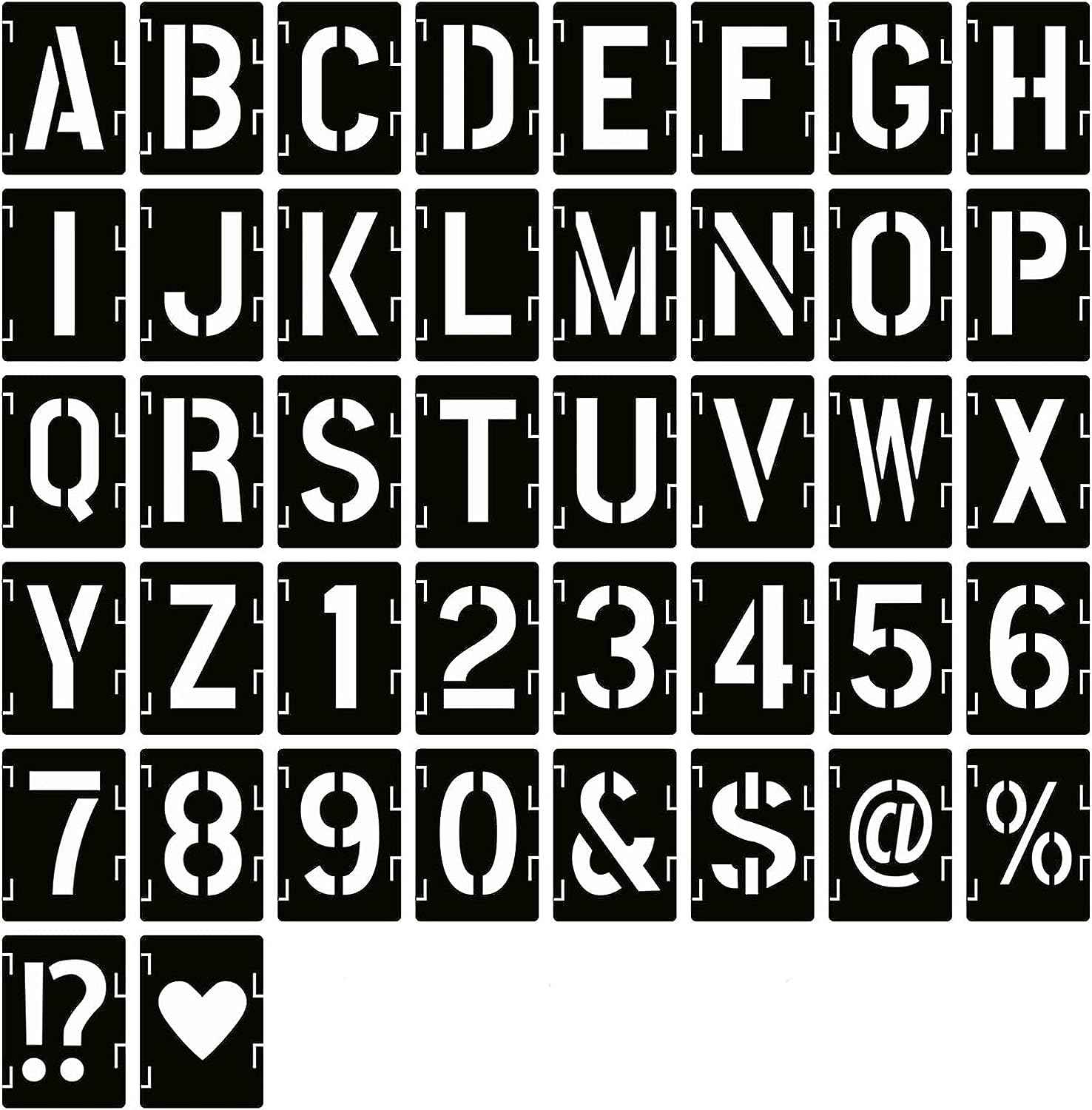 42Pcs Reusable Letter Stencils Symbol Numbers Craft Stencils,2/3/4/5/6 Inch - TTpen