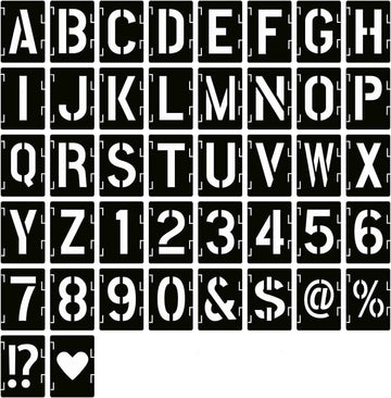 42Pcs Reusable Letter Stencils Symbol Numbers Craft Stencils,2/3/4/5/6 Inch - TTpen