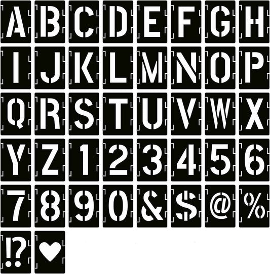 42Pcs Reusable Letter Stencils Symbol Numbers Craft Stencils,2/3/4/5/6 Inch - TTpen