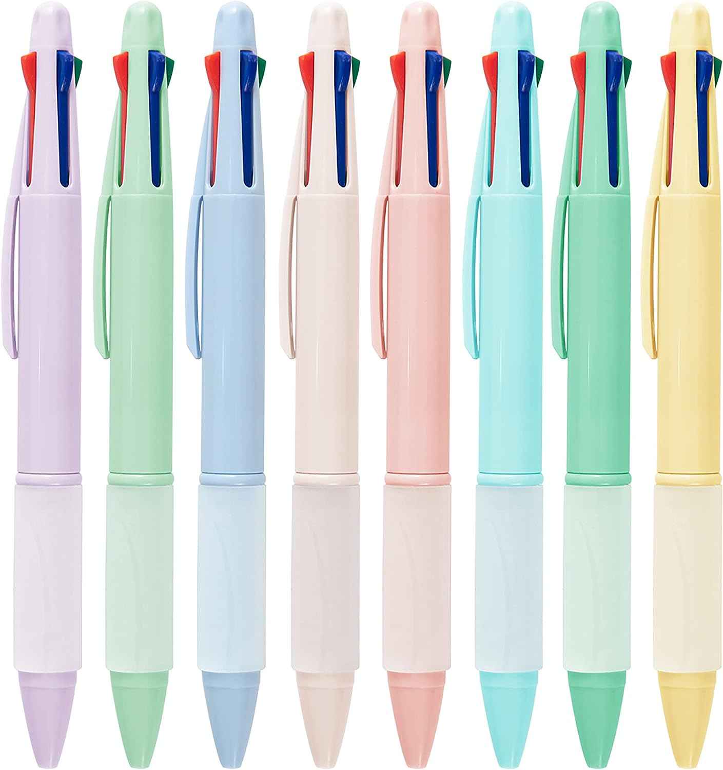8 Pack BallPoint Multi Pens 4-in-1 Colored Pens (1.0mm) - TTpen