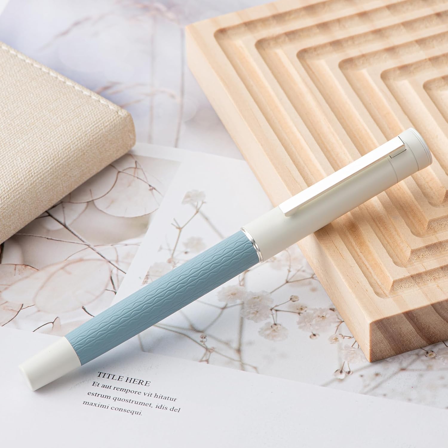 Hongdian 1862 Fountain Pen,Iridium Fine Nib with Ink Converter Sea Blue