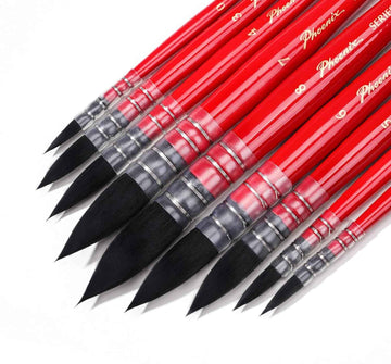 9PCS Watercolor Synthetic Squirrel Hair Paint Brushes Kit - TTpen