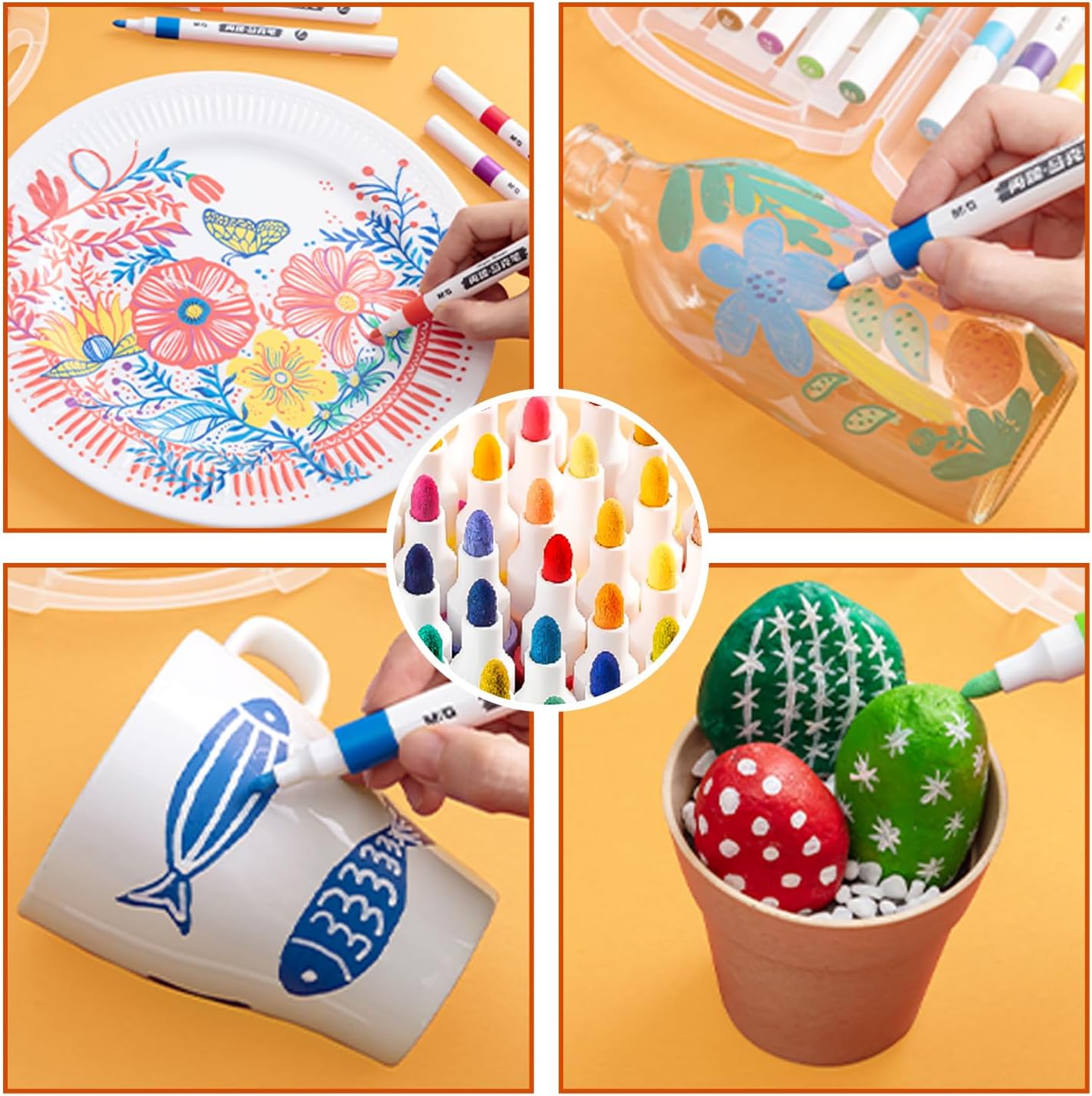 M&G 48 Colors Acrylic Paint Pens Markers for Rock Painting,Stone,Wood