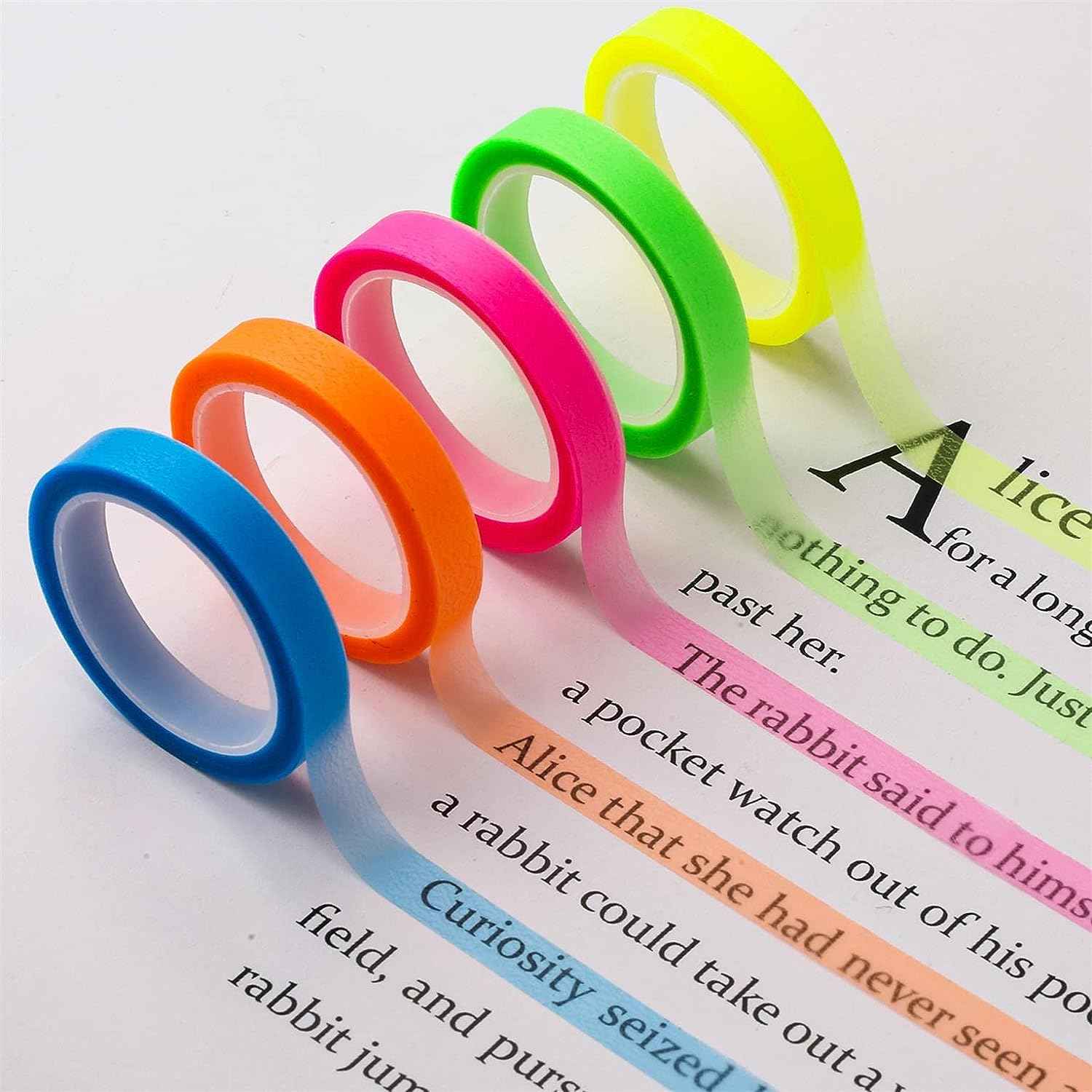 10 Rolls Removable 5 Color Highlighter Tapes for Students Teachers - TTpen