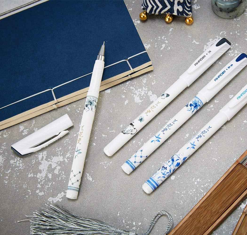 AIHAO Orchid Porcelain Pattern Gel Ink Pens 0.5mm Fine Point 12 pack - TTpen
