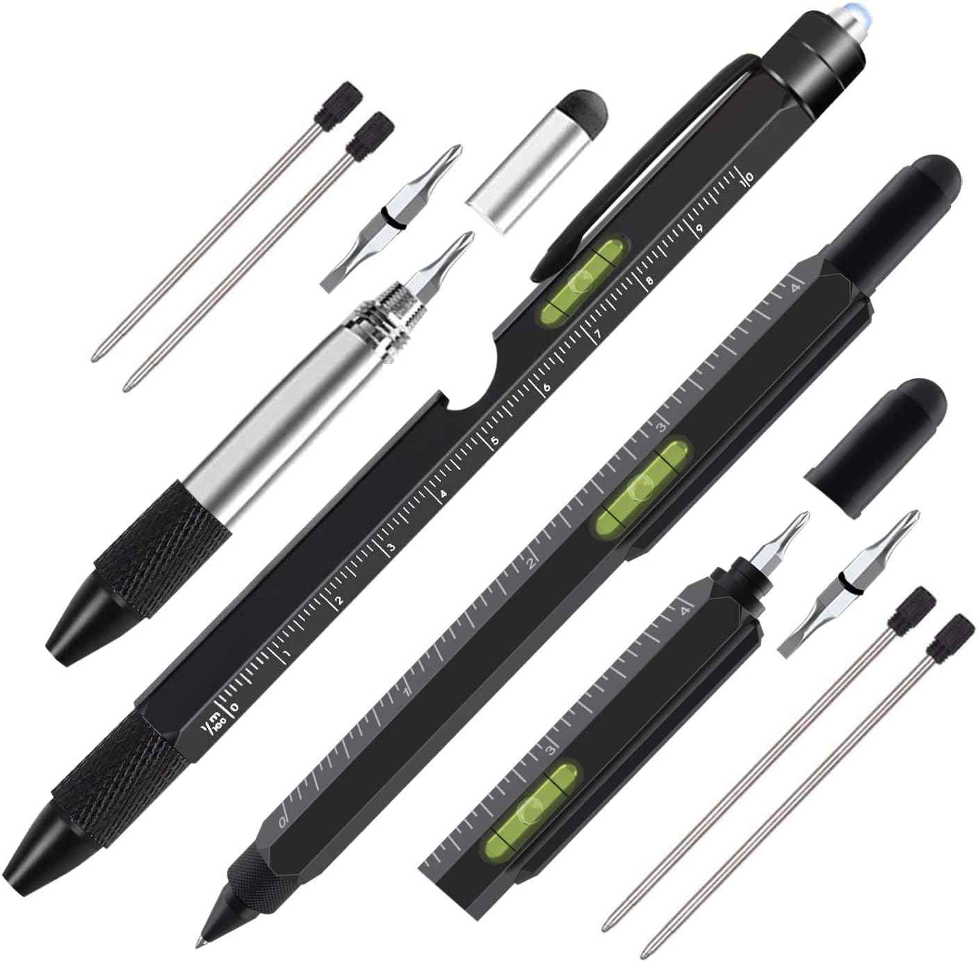 2Pcs Multi Tool Pen,Father's Day Cool Gadget for Him (Black) - TTpen