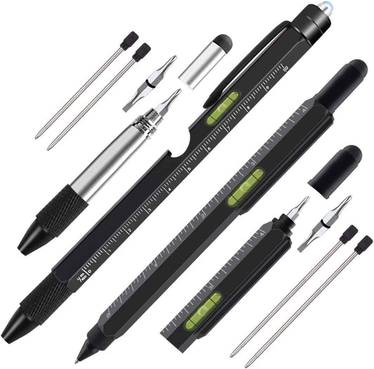 2Pcs Multi Tool Pen,Father's Day Cool Gadget for Him (Black) - TTpen