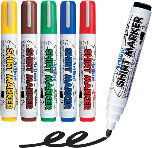 Artline Fade Proof T Shirt Markers Fabric Pens 6 Colors