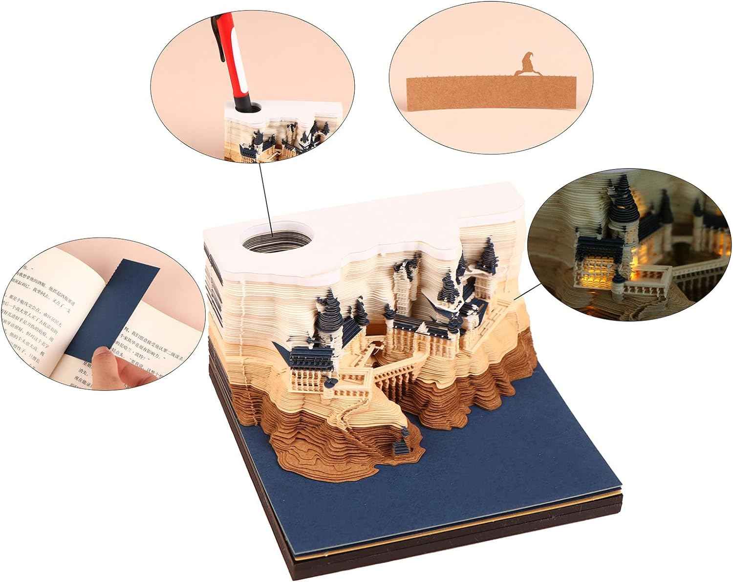 2024 Time Piece 3D Castle Desk Calendar With Led Lights - TTpen