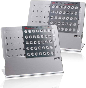 2 Pack Aluminum Alloy Mini Desk Calendar