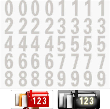40pcs Mailbox Number 0-9 Sticker Decal Adhesive Silver 3 Inch - TTpen