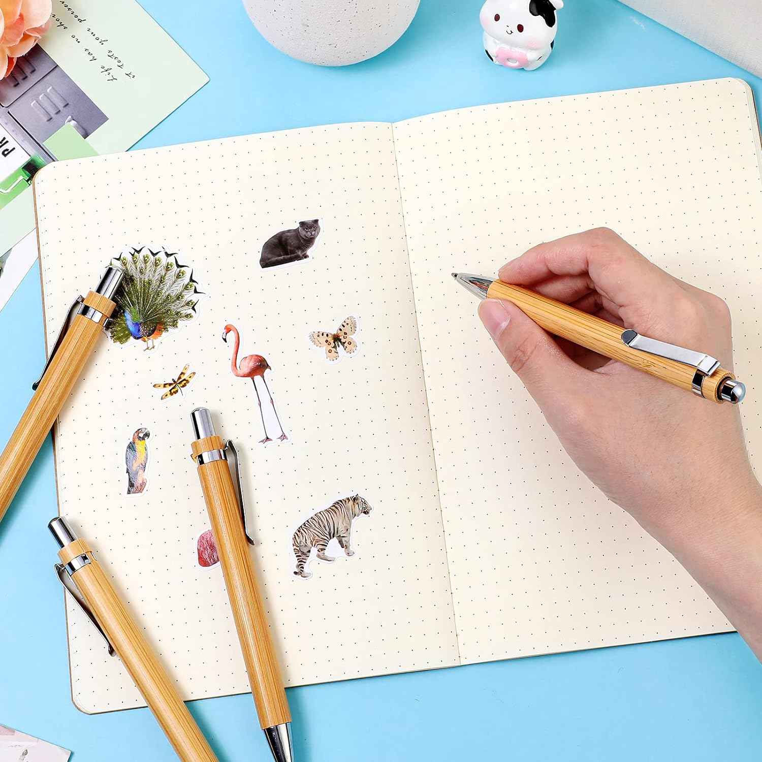 Bamboo Wooden Retractable Ballpoint Pen Black Ink 1 mm Pens 12/24/36 Pack - TTpen