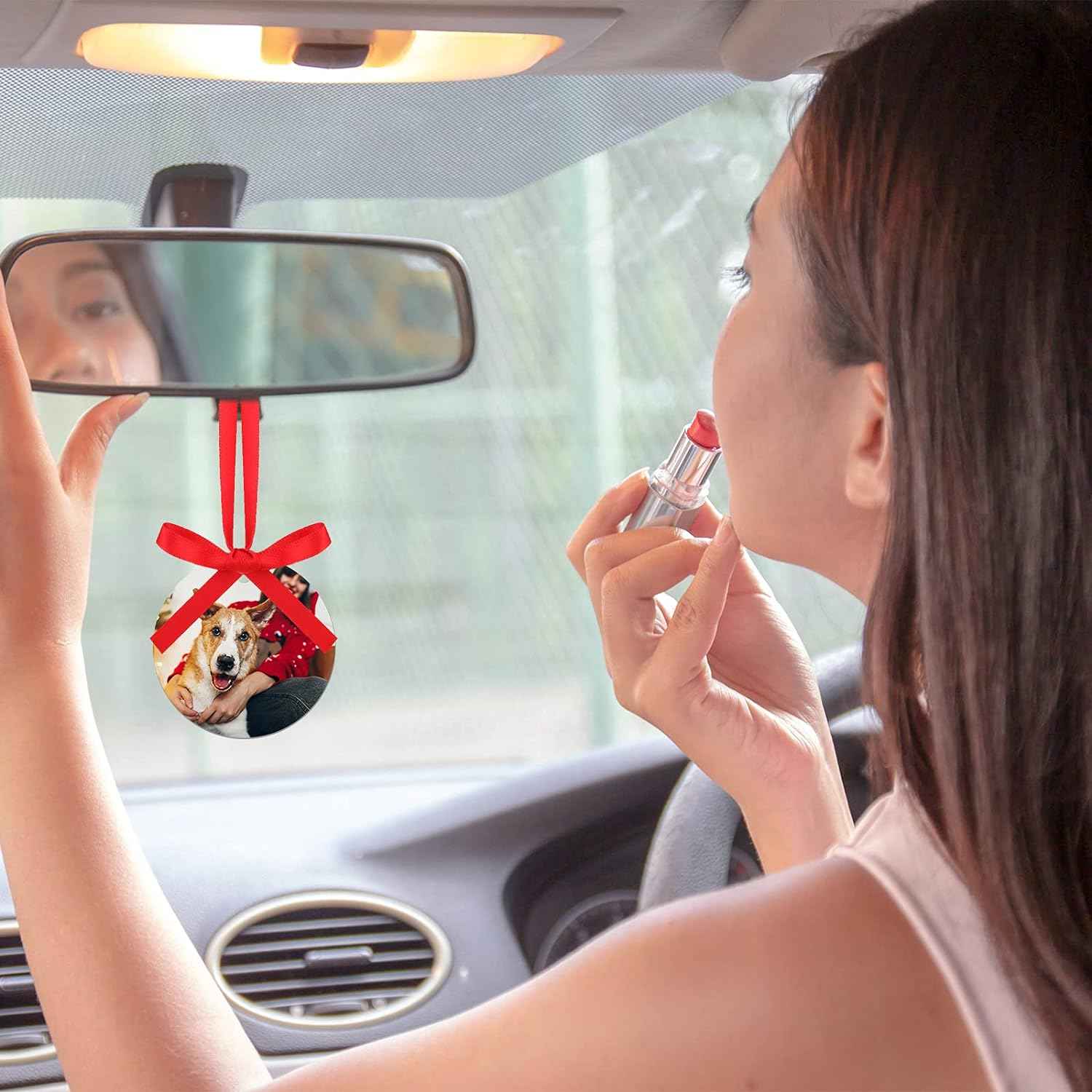 Sublimation Blank Christmas Ornament Pendants with Ribbon 10 Pack - TTpen