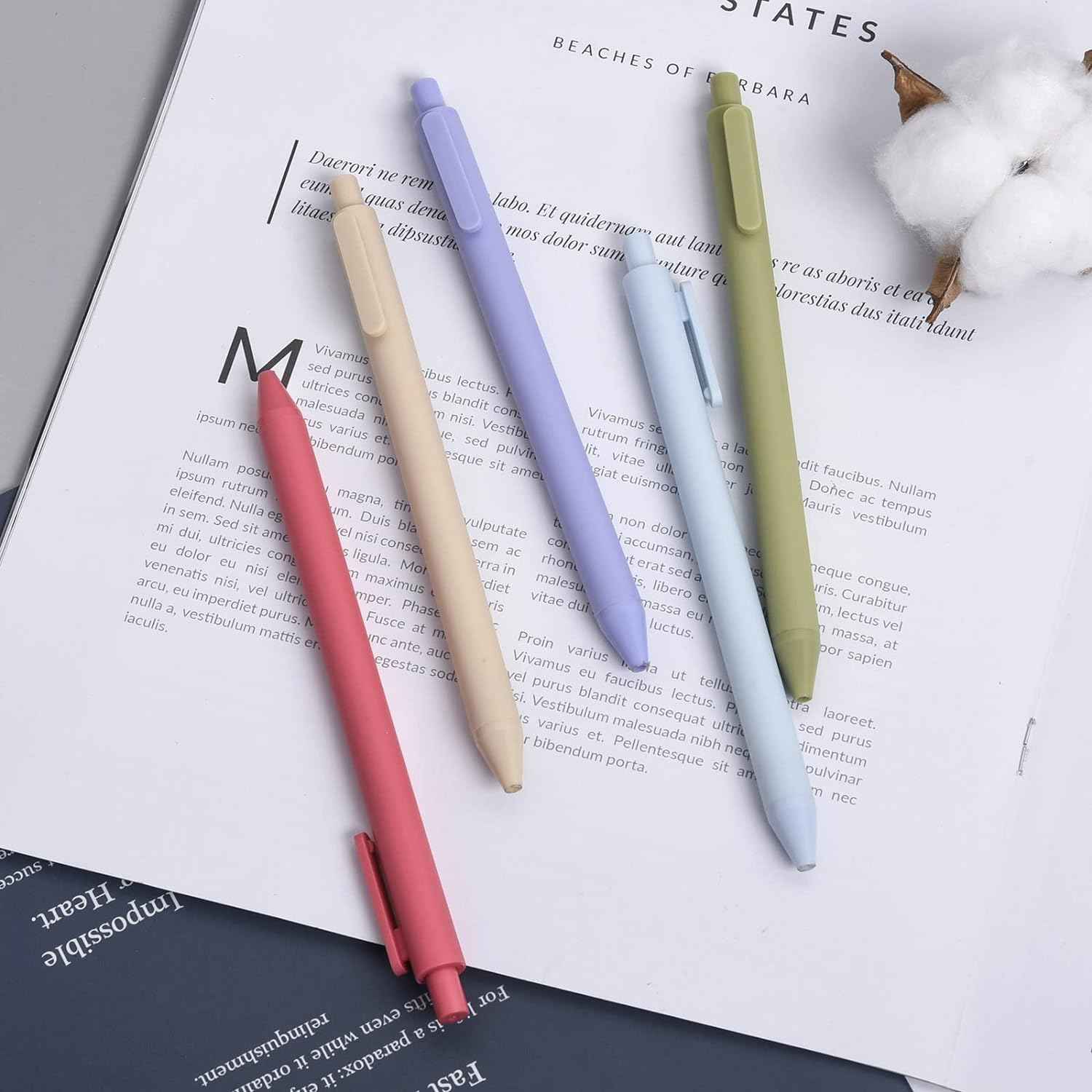 Kaco 5 Morandi Colored Ink Retractable Gel Pens 0.5mm Fine Point - TTpen