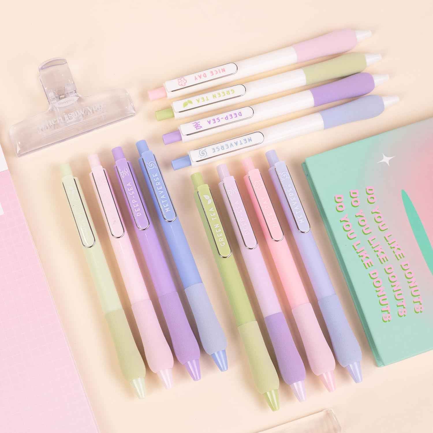 COLNK Gel Pens 0.5mm Black Ink Fine Point with Soft Comfort Grip,12 Counts - TTpen