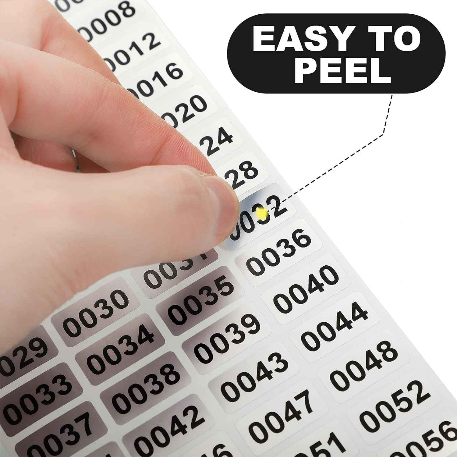 001-2000 Pcs Inventory Number Sticker Labels Self Adhesive Waterproof - TTpen