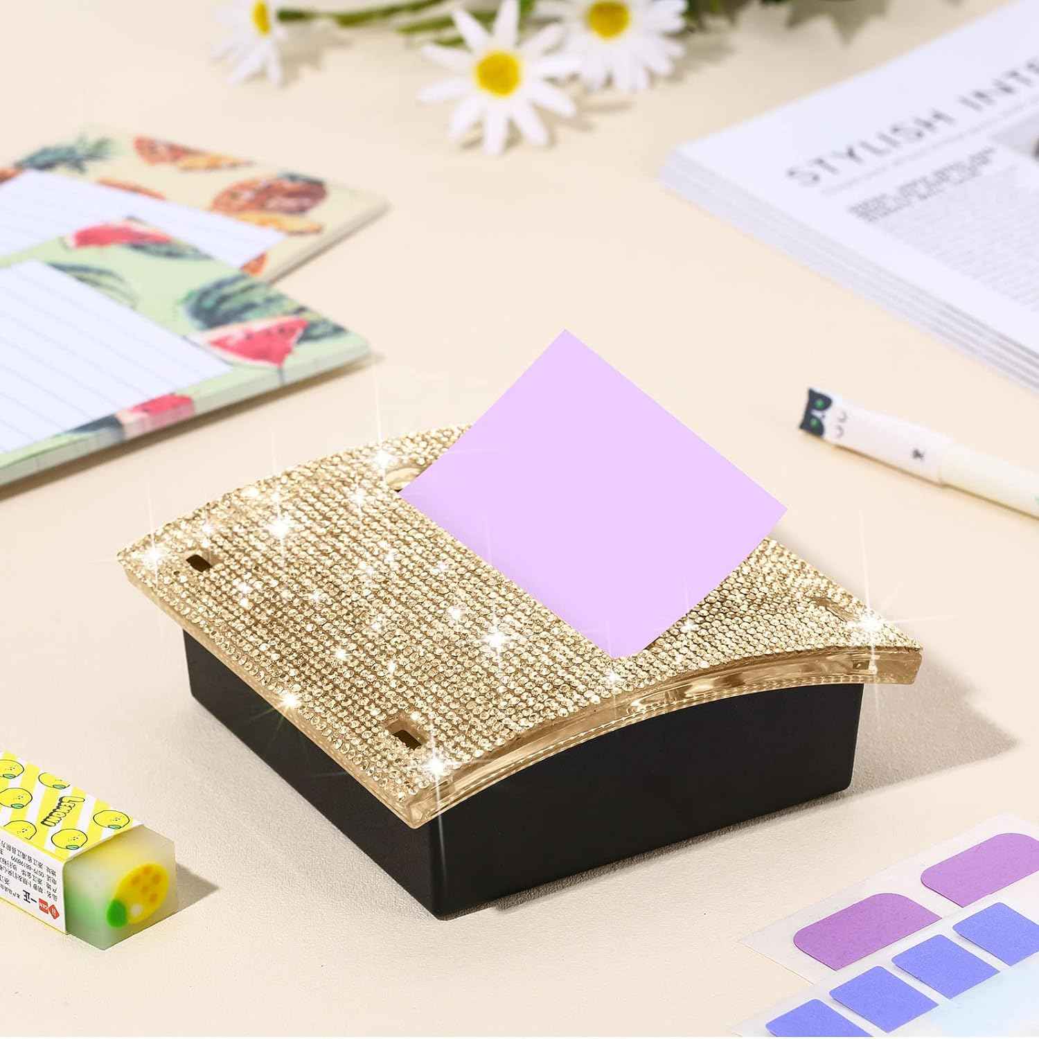 Rhinestone Self Stick Notepad Holders 4x4 Inches Memo Note Dispenser - TTpen