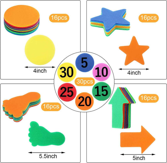94Pcs Carpet Markers with Styles of Star,Arrow,Circle,Footprint,Number - TTpen