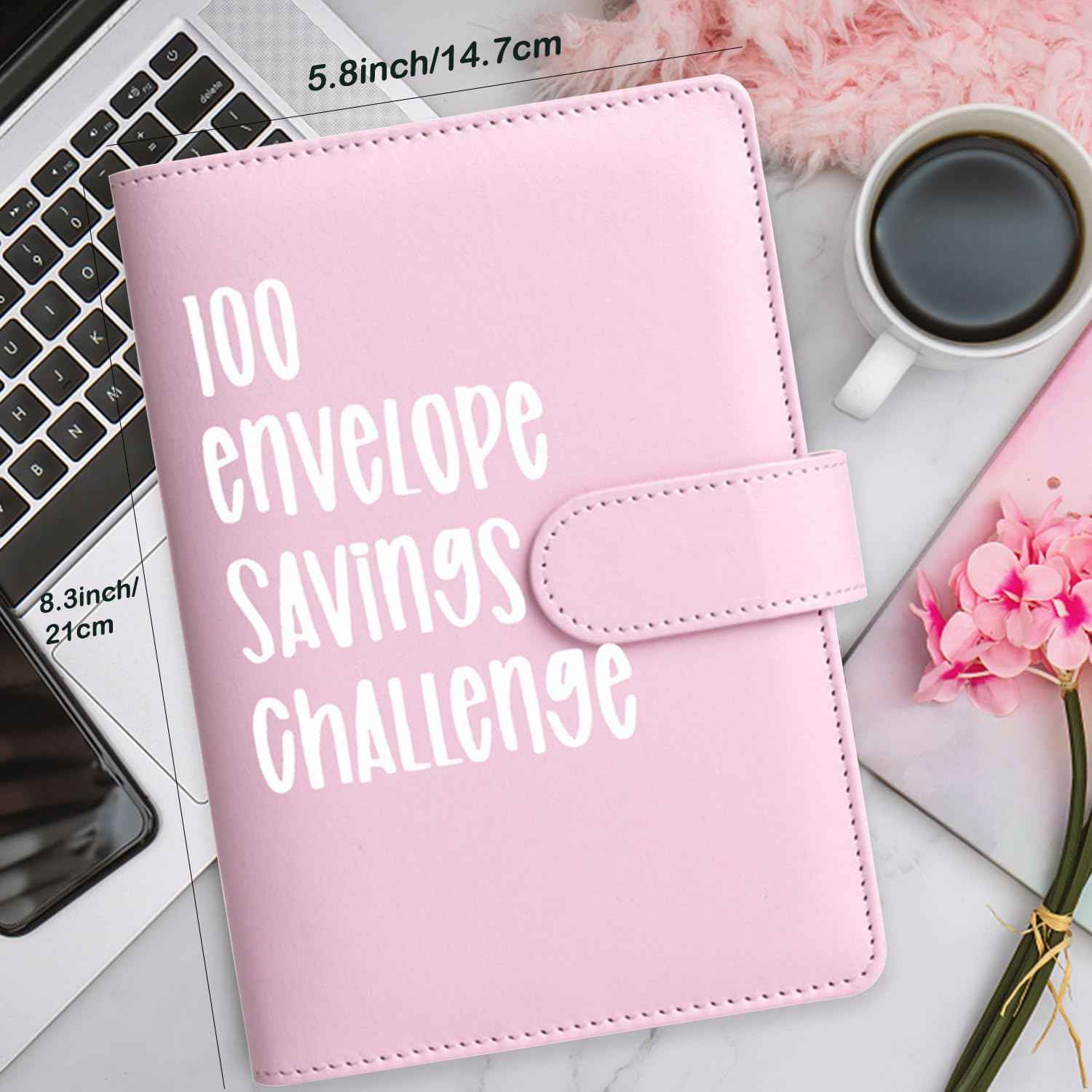 100 Day Challenge A5 Money Saving Budget Binder Pink - TTpen