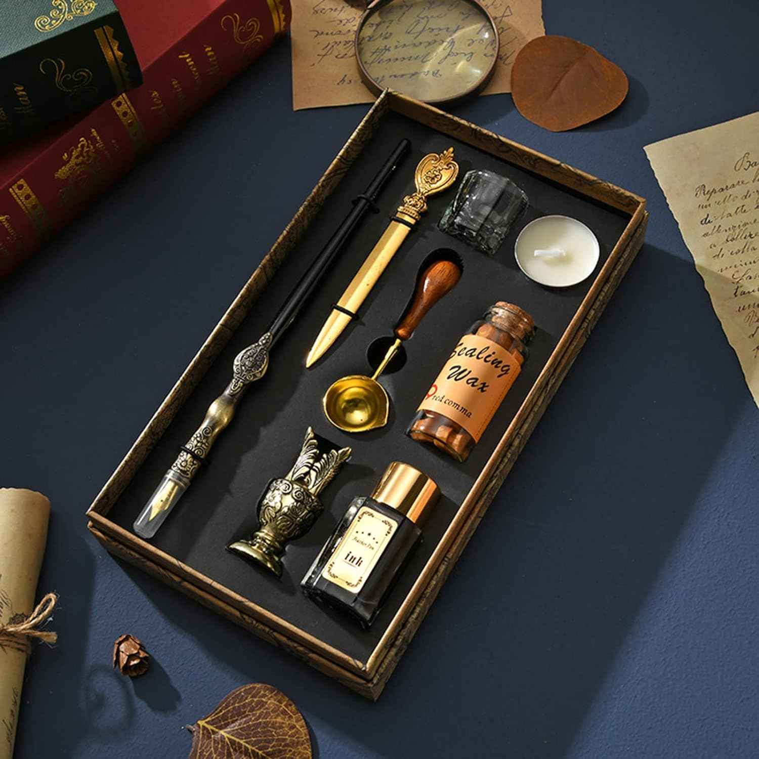 8pcs Dip Pen Ink Wax Seal Letter Opener Tool Calligraphy Gift Set - TTpen