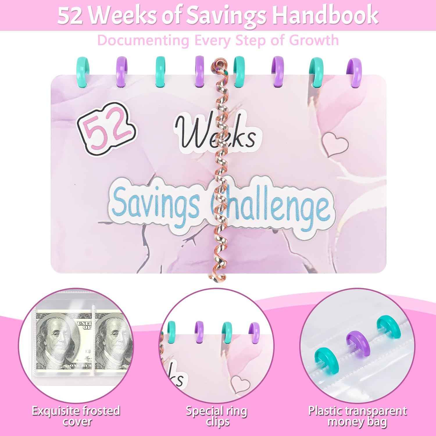 52 Weeks Saving Challenge Binder Budget Planner - TTpen