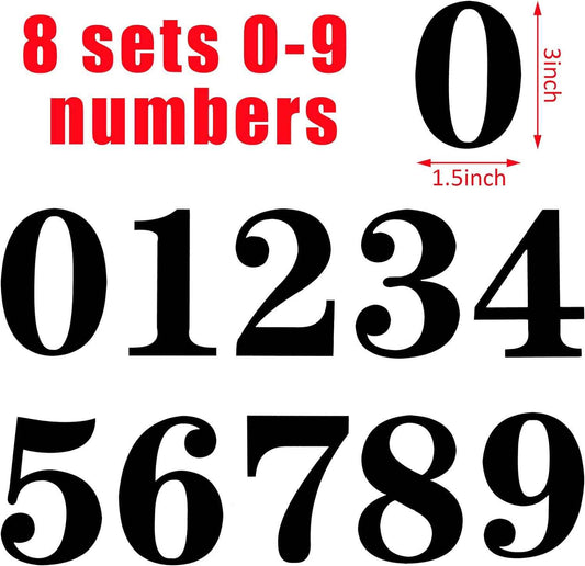 Black Mailbox Numbers Sticker 3 Inch Self Adhesive 8 Pack - TTpen