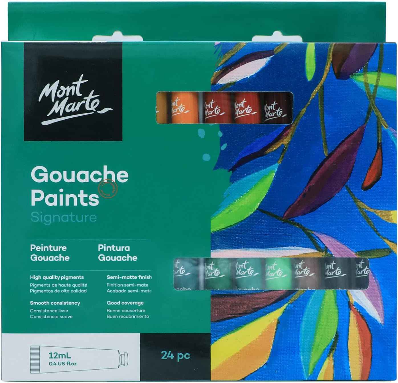 MONT MARTE Signature Gouache Paint,24 Colors 12ml Tube - TTpen