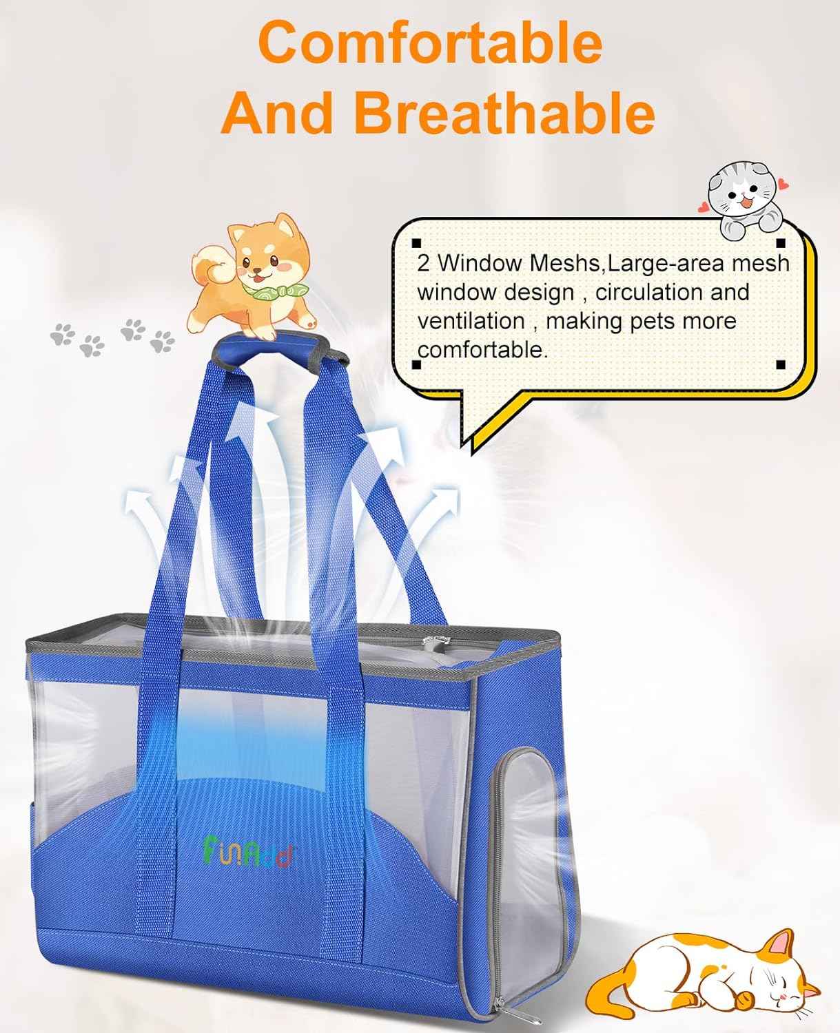 FunAdd Pet Pet Carrier,Airline Approved,for Small Dogs and Cats - TTpen