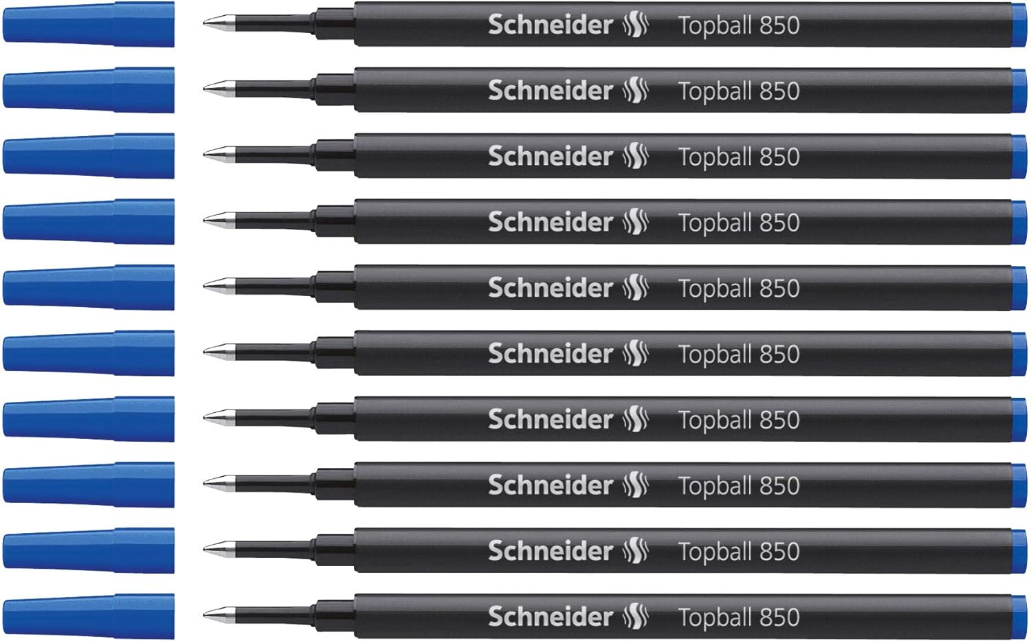 Schneider Topball 850 Rollerball Refills,0.5mm,10 Pack Blue