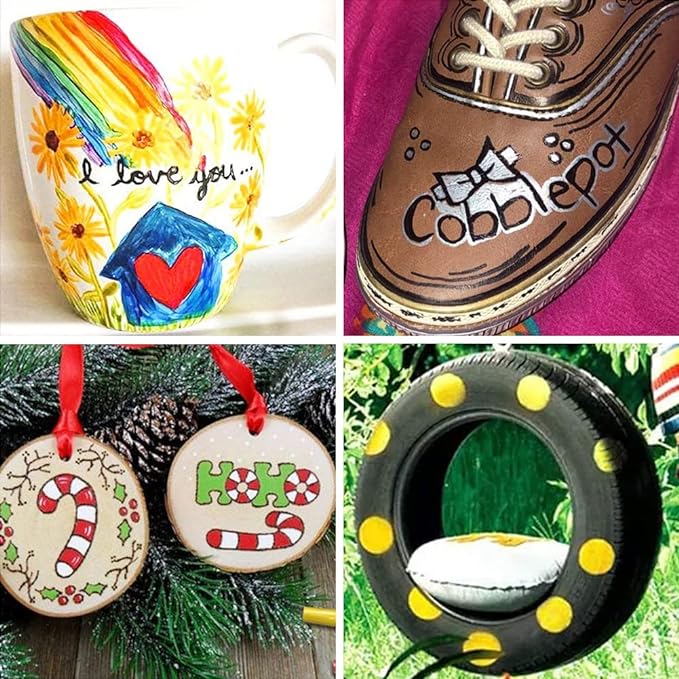 DELI 8 Color Paint Marker Pens Oil Based for Metal Wood Rock Painting