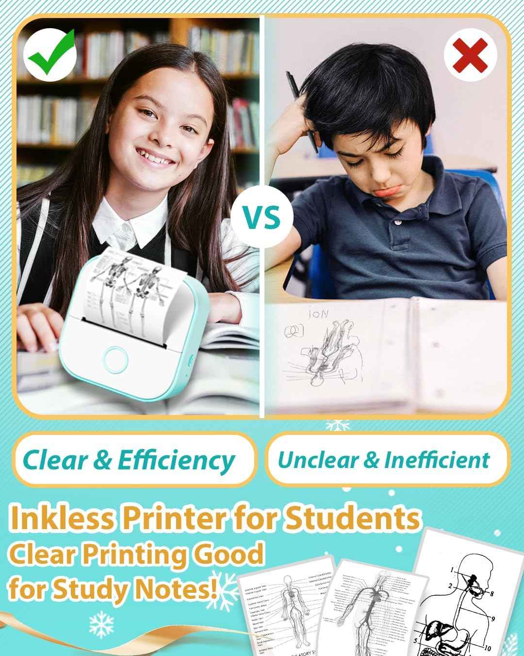 Phomemo T02 Inkeless Bluetooth Thermal Sticker Printer with 1 Roll Paper - TTpen