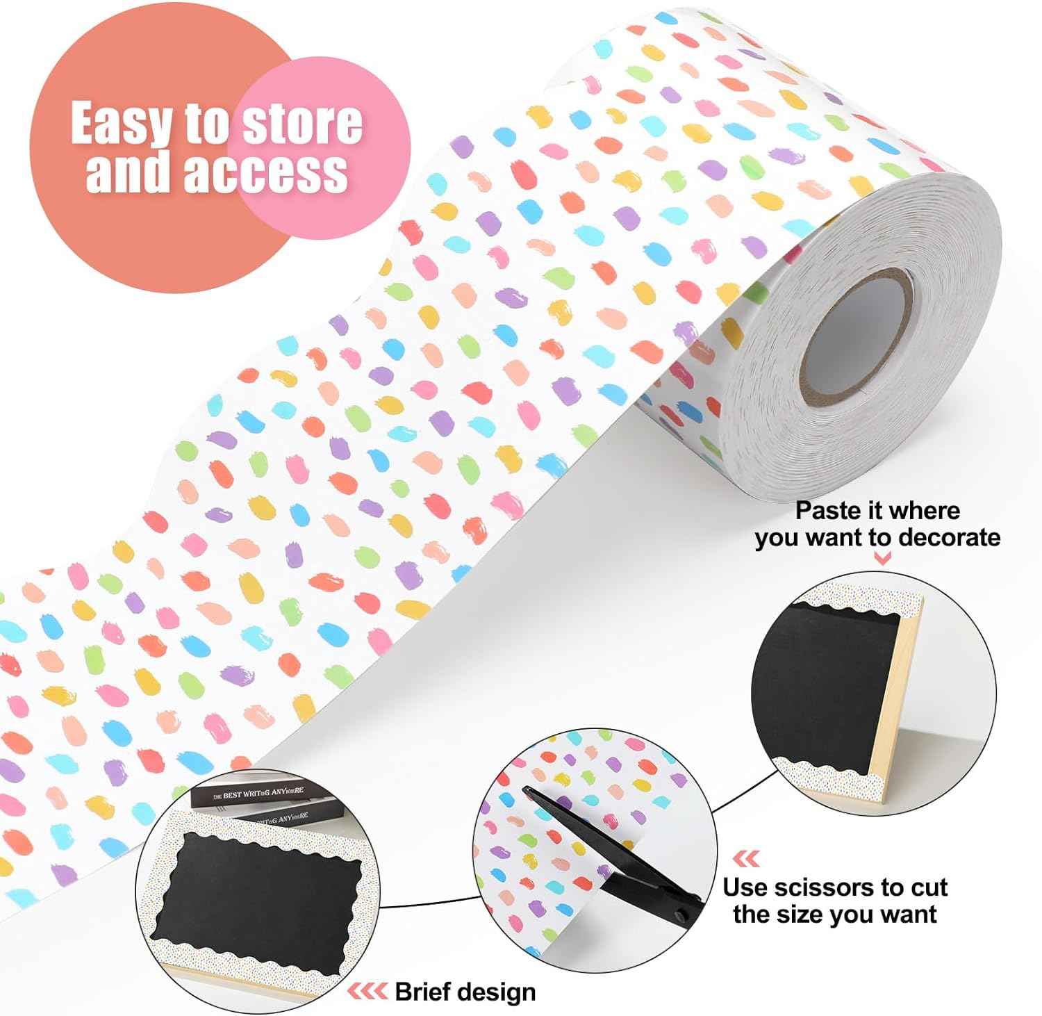 65 Feet Bulletin Board Dots Decorative Trim Borders - TTpen