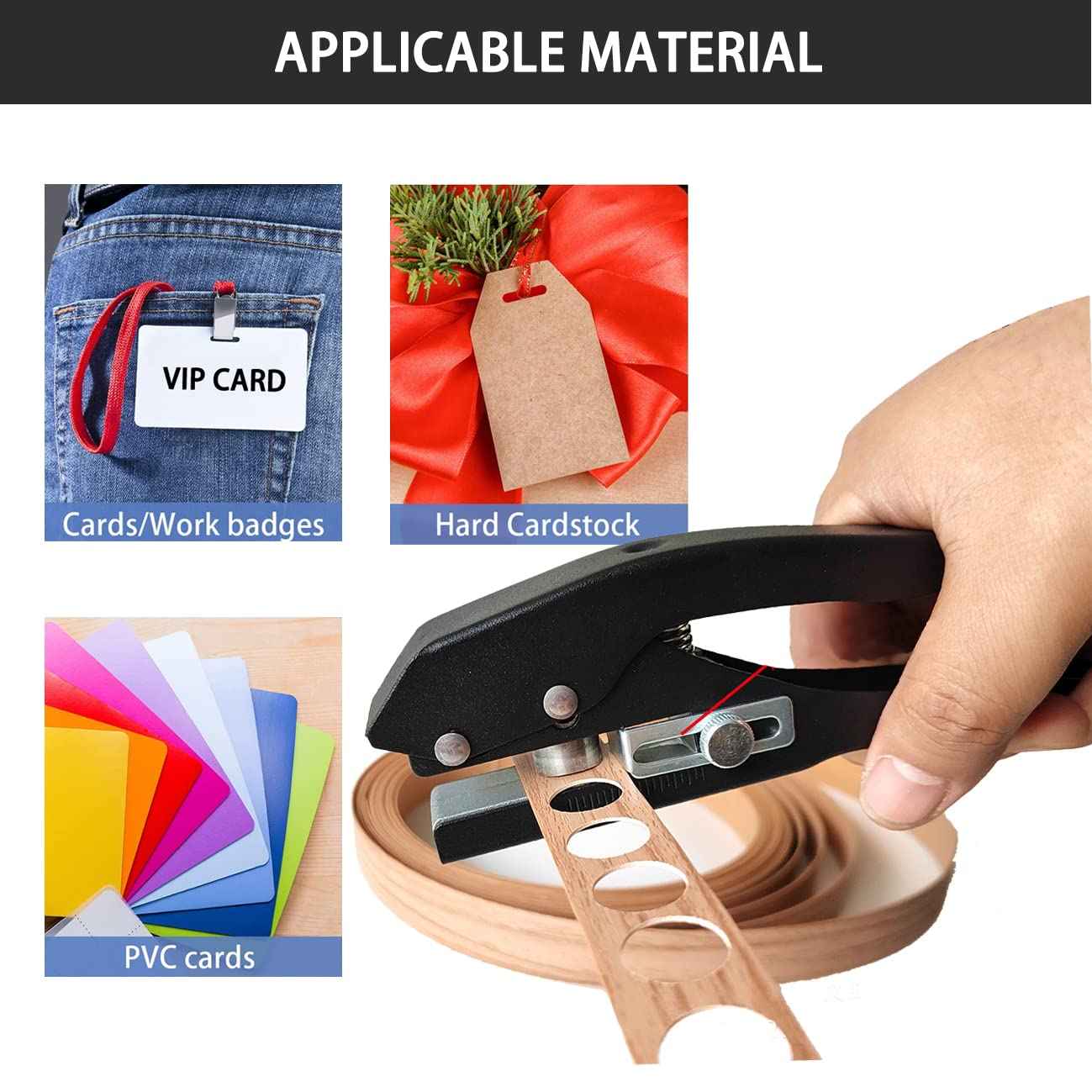 Heavy Duty Single Hole Punch for Paper Cards Plastic Cardboard 8/10/12/14/15mm - TTpen