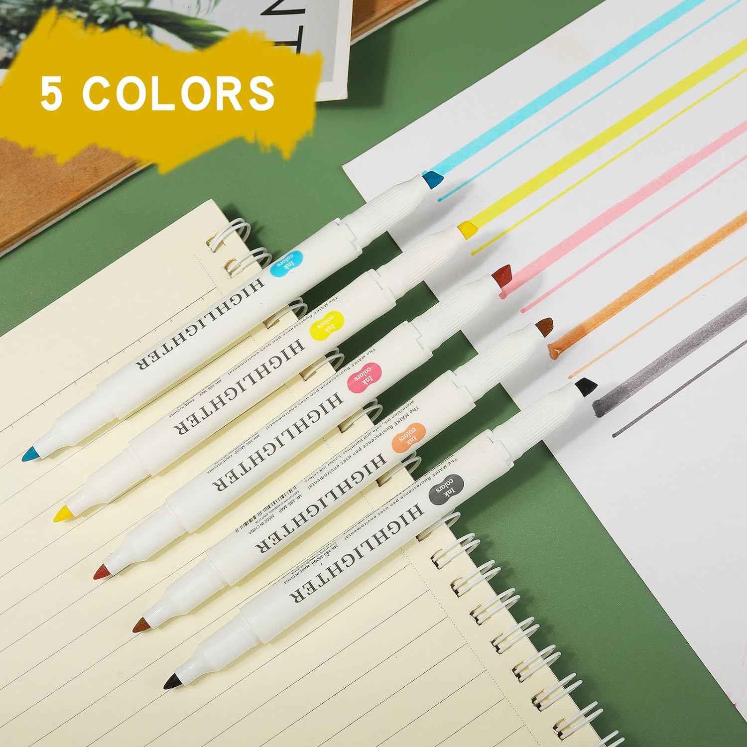 MAIKE Real Mild Pastel Highlighters 5 Friendly Colors Markers - TTpen