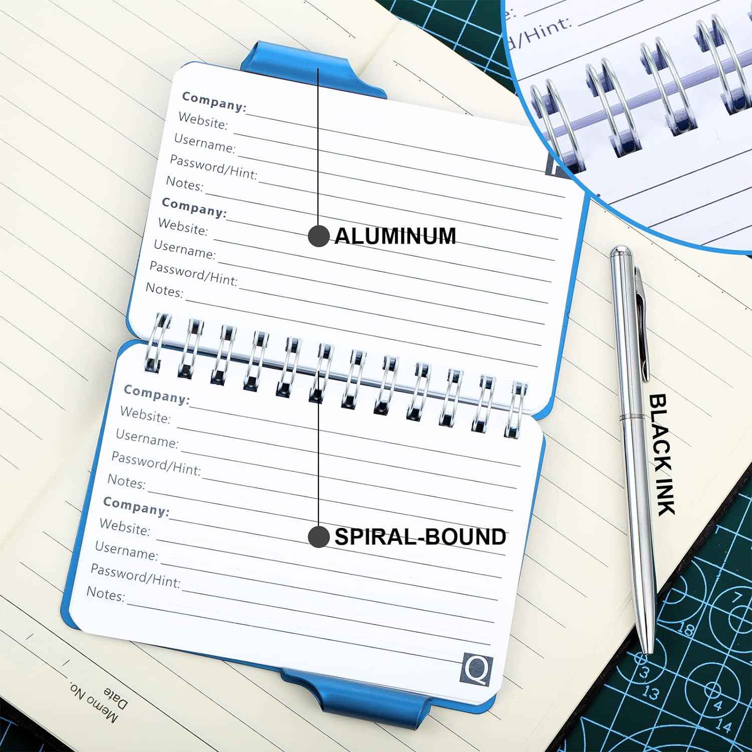 2Pcs Protable Notebook Elegant Mandala Password Book Keeper with Pen - TTpen