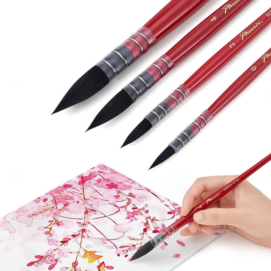 4PCS Watercolor Synthetic Squirrel Hair Paint Brushes Kit - TTpen