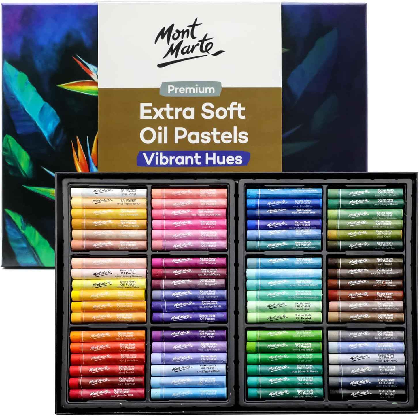 Mont Marte Extra Soft Oil Pastels 72pcs Assorted Bright Colors - TTpen