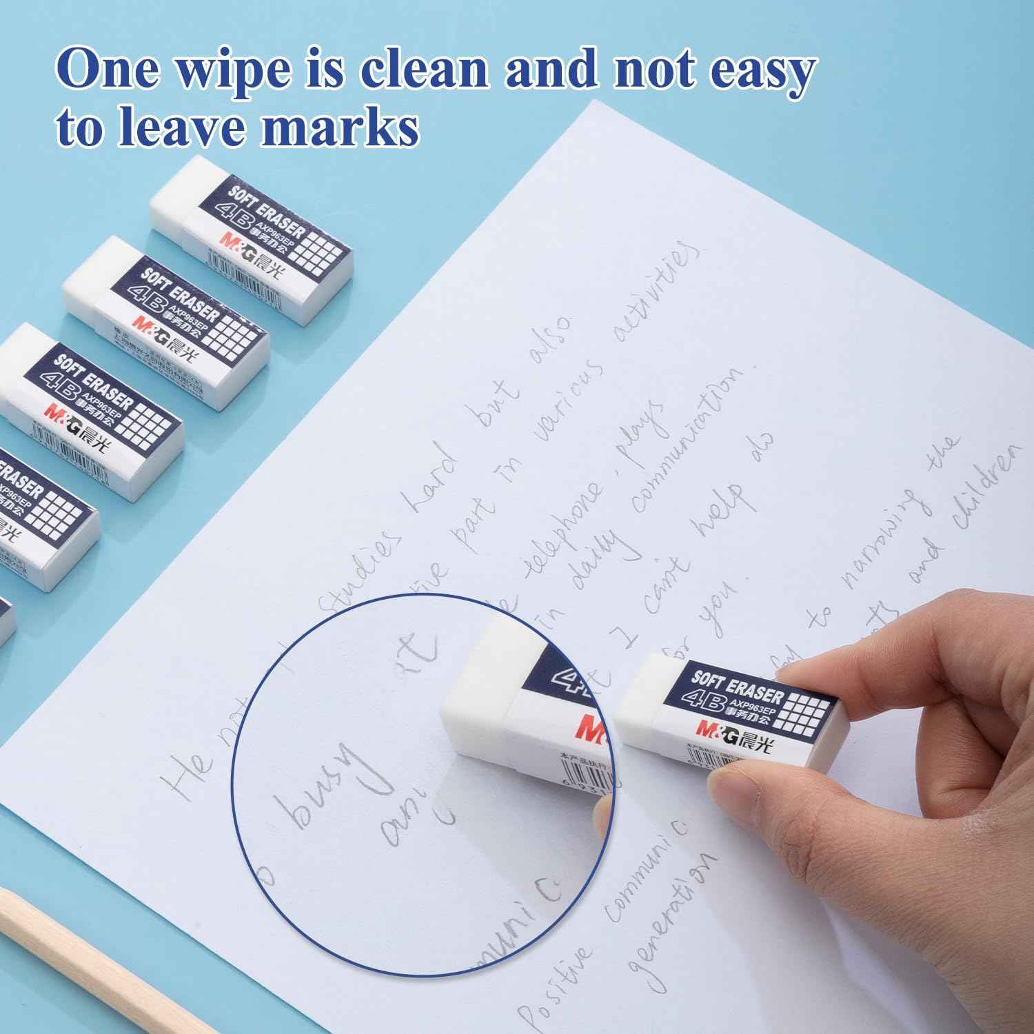 M&G 24 Pack 4B Soft Pencil Erasers - TTpen