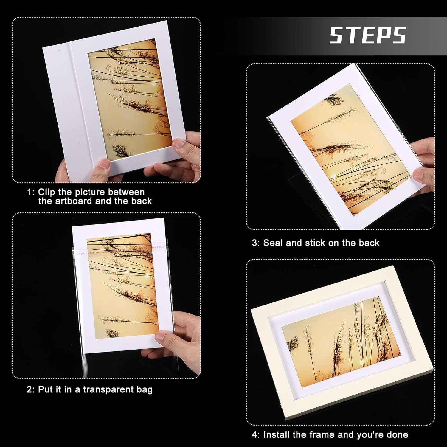 Clear Sleeves Storage Transparent Sealing Bags for Art Photo - TTpen
