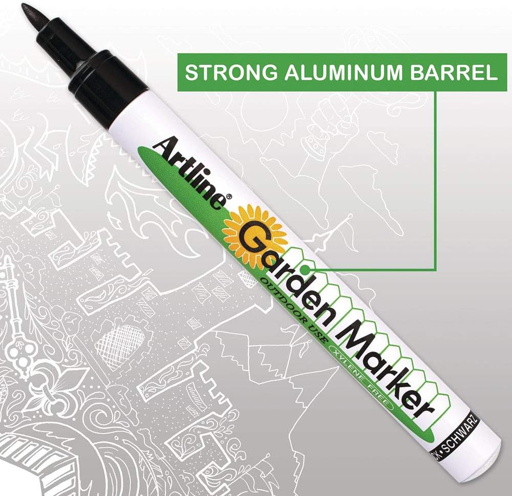 Artline Garden Markers, 0.8 mm , Black Ink , 12 Pack (EK-780)