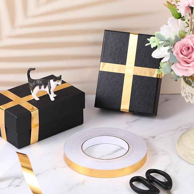 3 Rolls Self Adhesive Metalized Polyester Film Tape Gold 15MM - TTpen