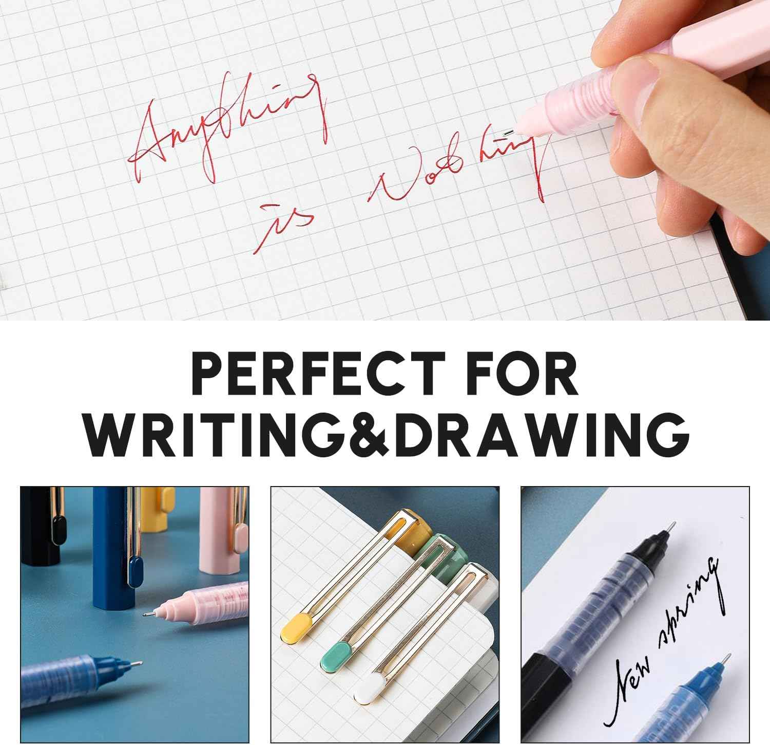 M&G 0.5mm Liquid Rollerball Pens,Black Ink 6 Pack - TTpen