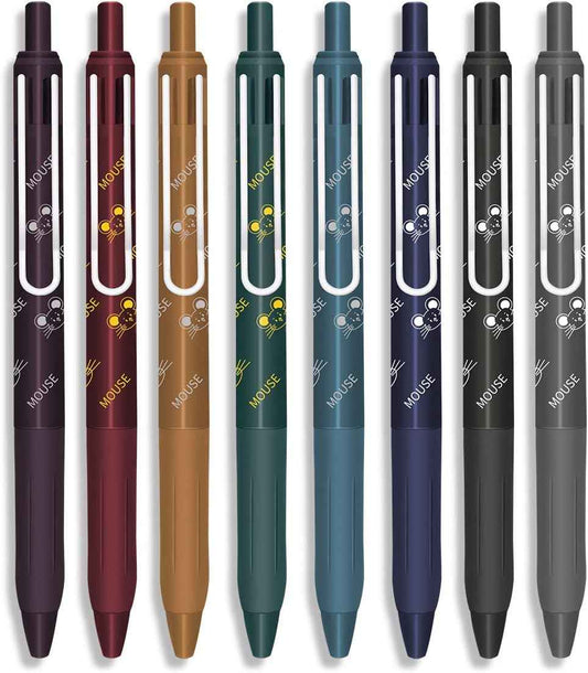 COLNK Colored Gel Pens with Retro Ink Retractable,0.5mm,8 Pack - TTpen