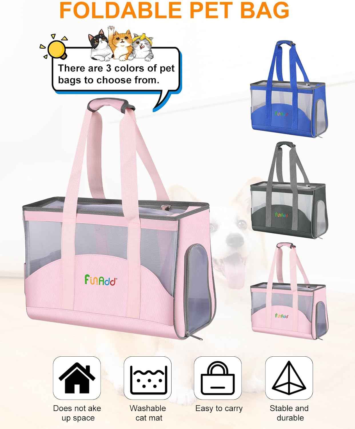 FunAdd Pet Pet Carrier,Airline Approved,for Small Dogs and Cats - TTpen
