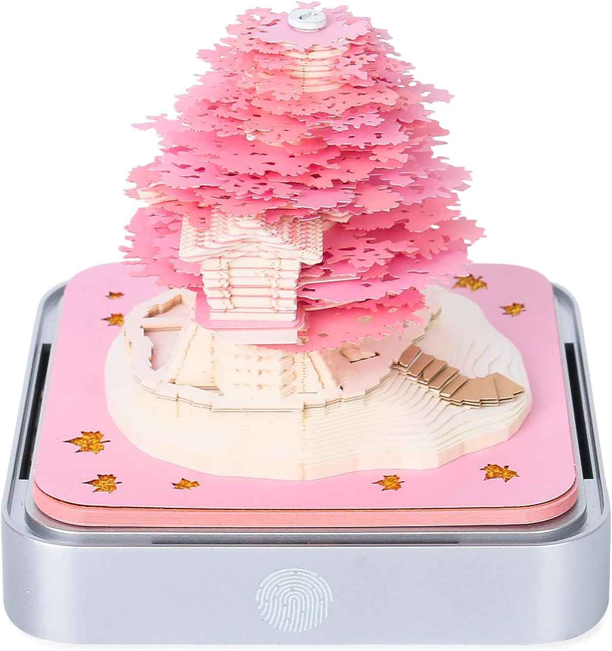2024 Desk Calendar With LED Lights Sakura Tree House Pink Green - TTpen