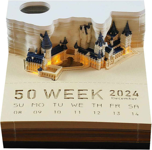 2024 Time Piece 3D Castle Desk Calendar With Led Lights - TTpen