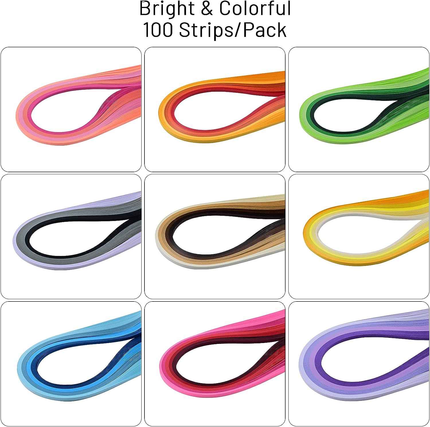 900 Paper Quilling Strips Set,36 Colors width 5mm Length 39cm - TTpen
