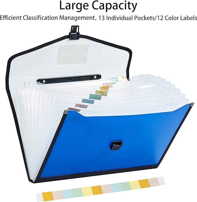 13-Pockets Expanding File Folder with Handle,Legal Size A4 FC - TTpen